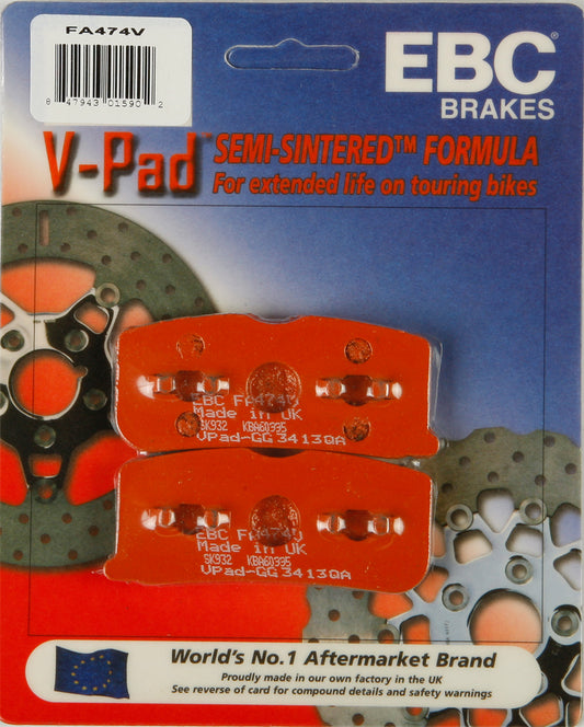 EBC Brakes V Series Brake Pads for Can-Am Spyder RS, RS-S, RT (Part #FA474V)