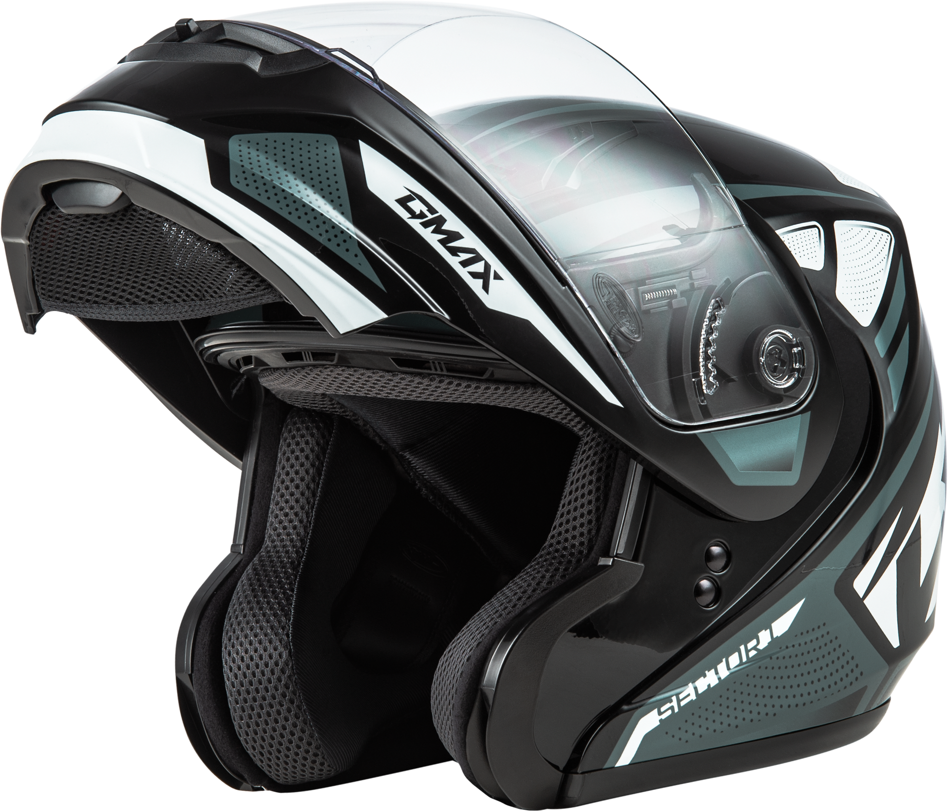 GMAX MD-04 Modular Helmet Black/Silver – Lightweight Street Helmet with Advanced Ventilation and UV Protection