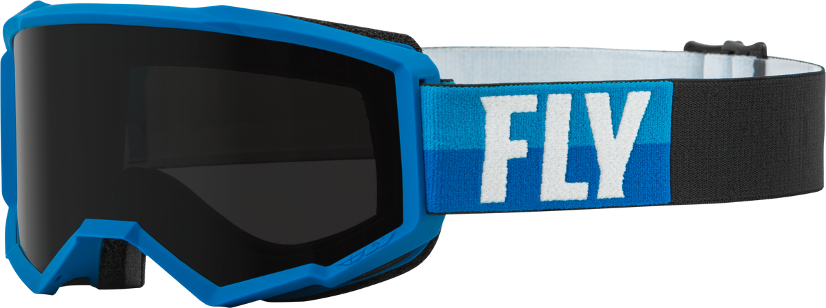Fly Racing Zone W/C Goggle Blue/Black with Dark Smoke Hydrophobic Lens