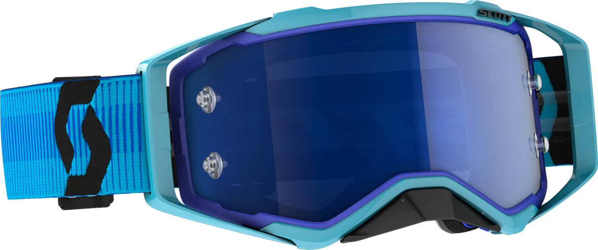 SCOTT Prospect Goggle Blue/Black with Blue Chrome Lens for Offroad MTB and Motocross
