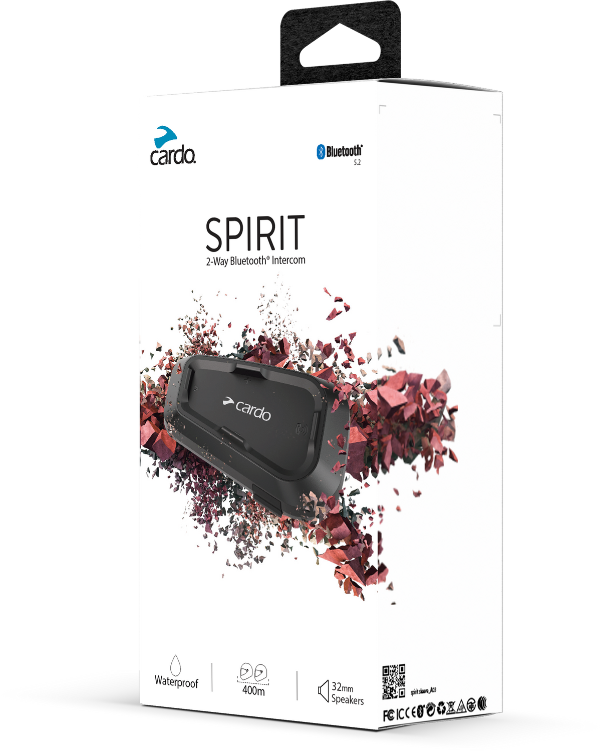 CARDO Spirit HD Bluetooth Headset Single - High-Definition Communication for Riders