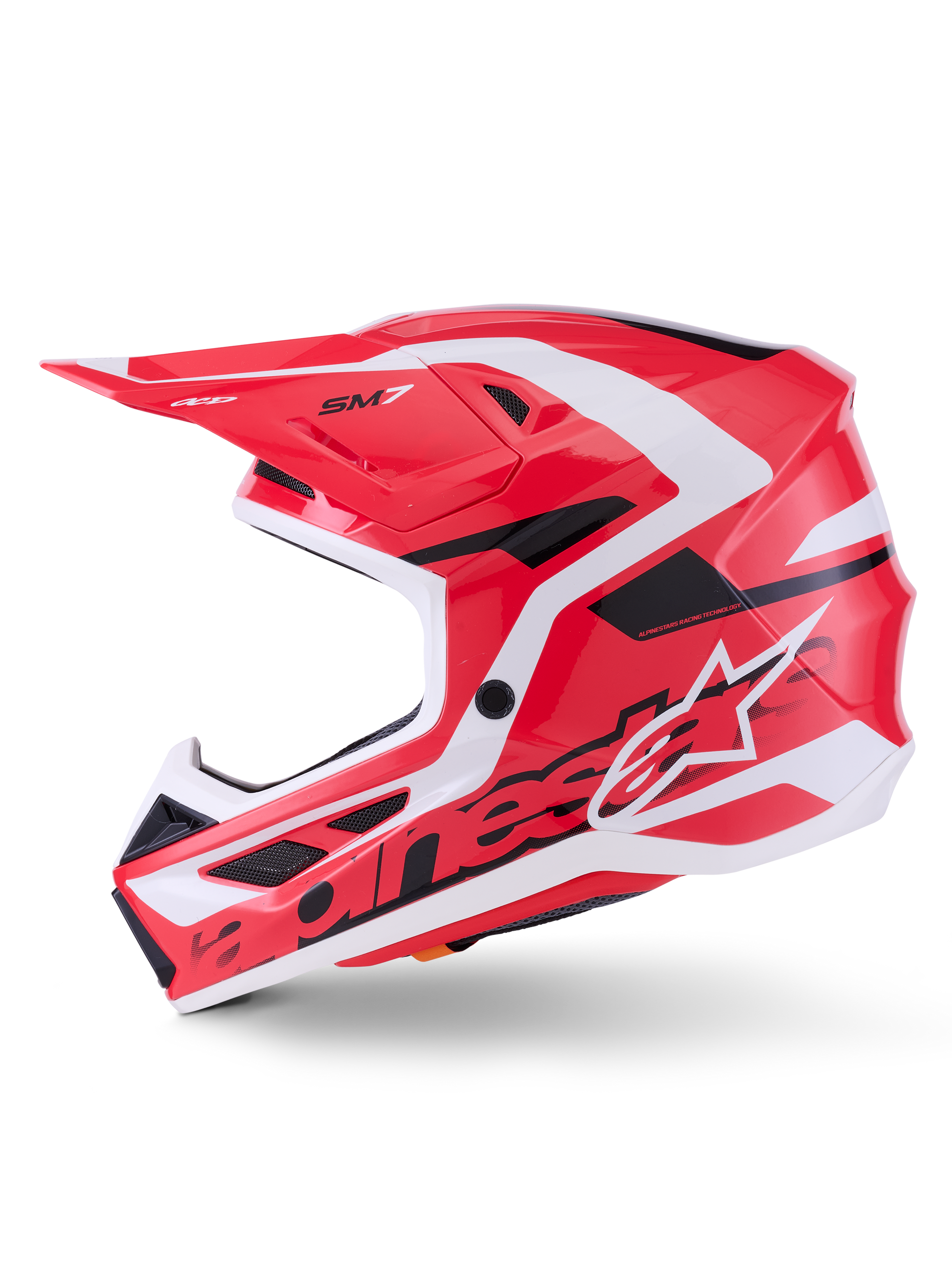 Alpinestars SM7 Deed Helmet 2X-Large Red/Black/White Gloss for Offroad Riding