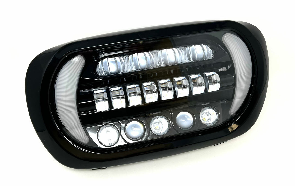 Letrica Lighting Co Sharktooth Integrated LED Headlight for Harley Davidson Touring Models - Part LLC-3ERA-TS