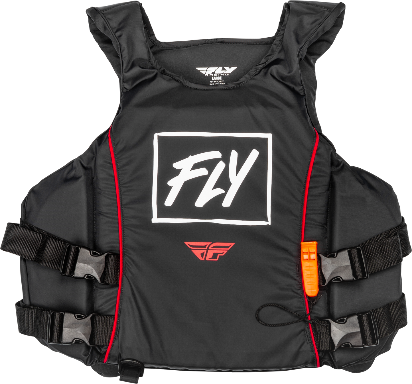 Fly Racing Pullover Flotation Vest Small Black/White/Red - U.S. Coast Guard Approved Type III Personal Flotation Device