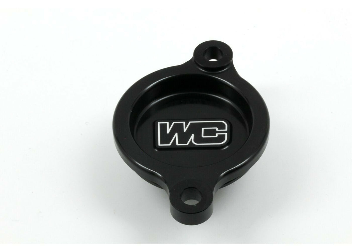 Works Oil Filter Cover for Kawasaki KX450F - Black, Part Number 27-080