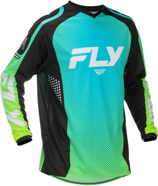 Fly Racing F-16 Offroad Jersey in Aqua, Black & White – X-Large