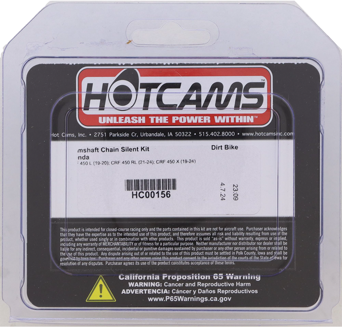 HOT CAMS HC00156 Offroad Cam Chain for Honda CRF450X and CRF450L Models