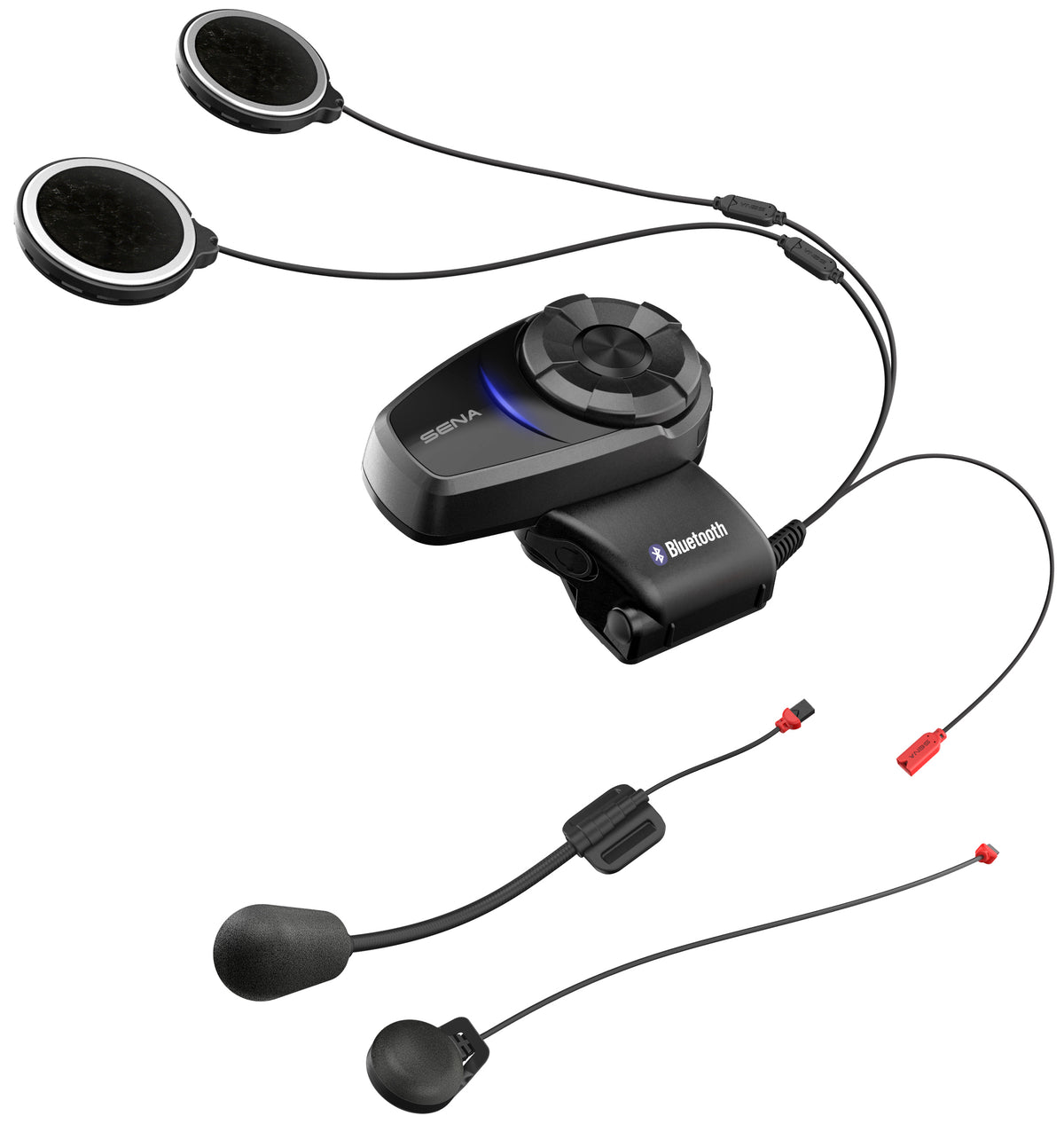 SENA 10S Motorcycle Bluetooth Communication System - Slim Profile, Universal Intercom, HD Audio