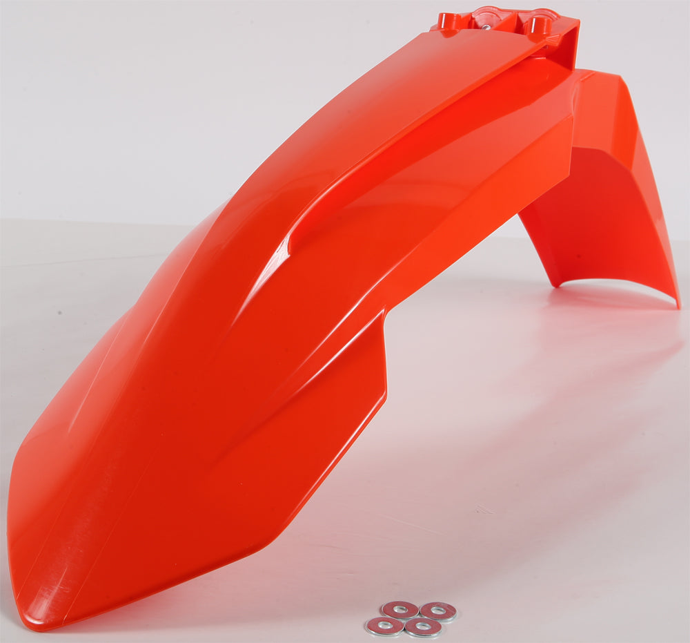 ACERBIS Front Fender Orange for KTM Offroad Models - Durable Plastic Body Part