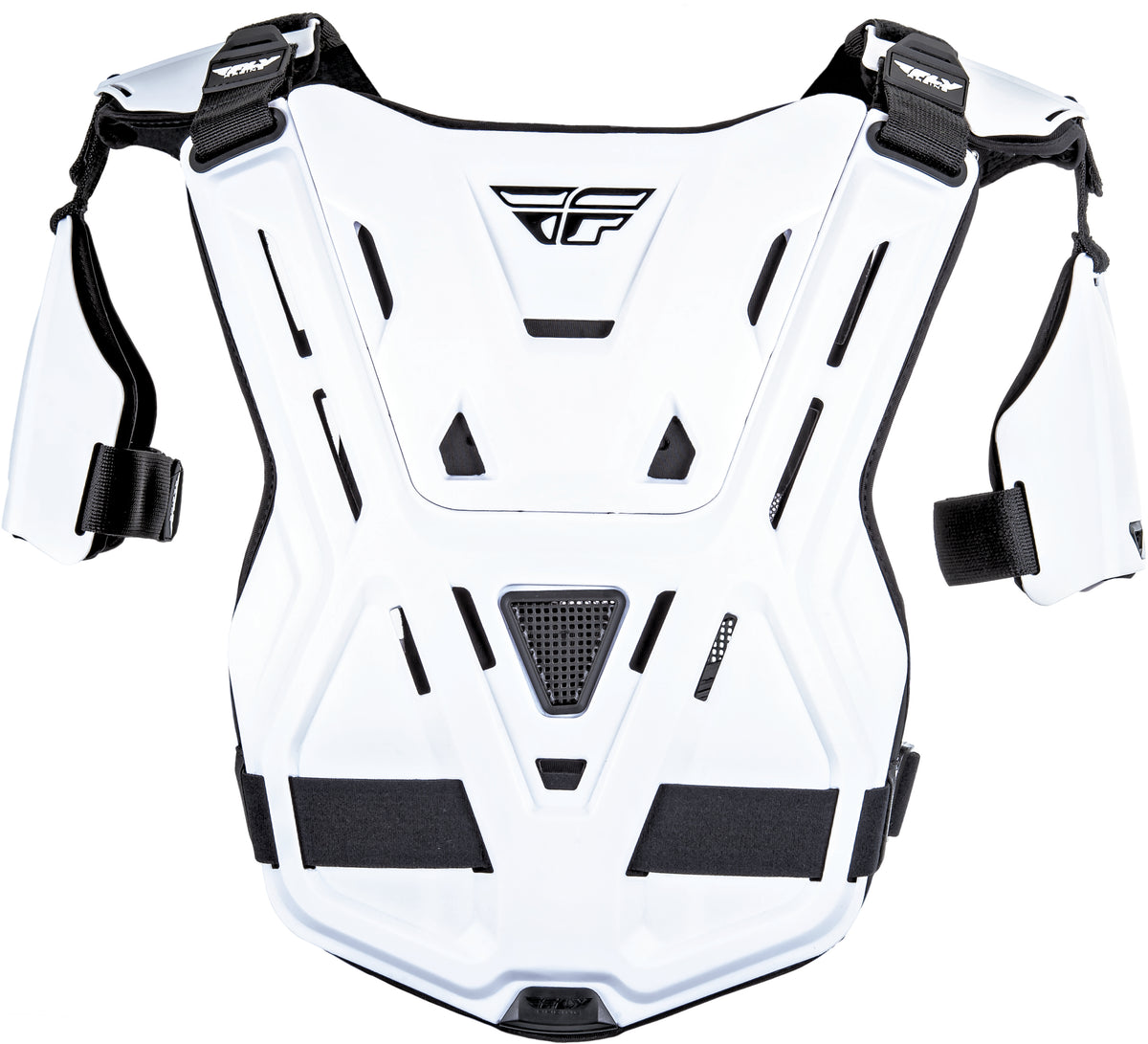 Fly Racing CE Revel Offroad Roost Guard White - Protective Chest Gear for Offroad Riding
