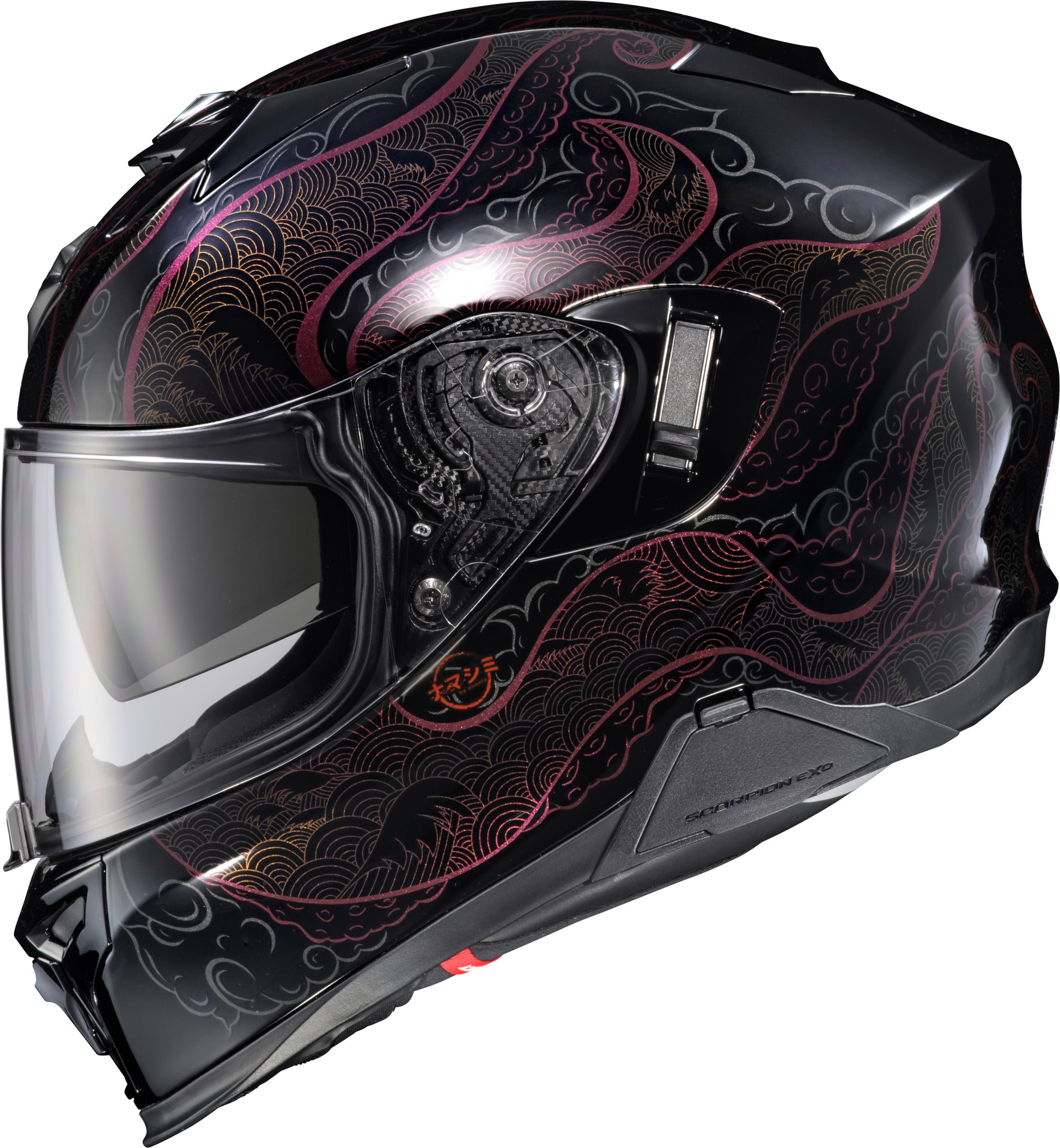 Scorpion EXO T520 Full-Face Helmet with Everclear No-Fog Faceshield – Small, Black/Chameleon Nama-Shimi
