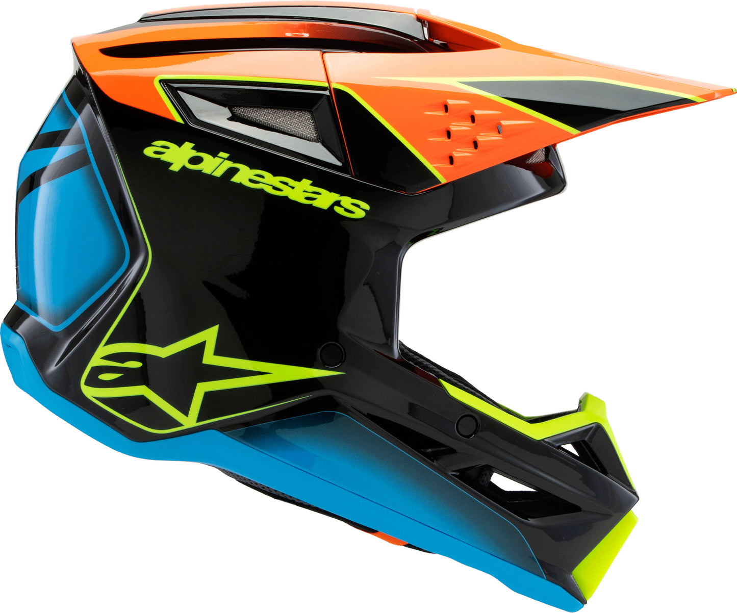 Alpinestars SM3 Youth Off-Road Helmet Black/Orange/Yellow Fluo - Size Youth Small