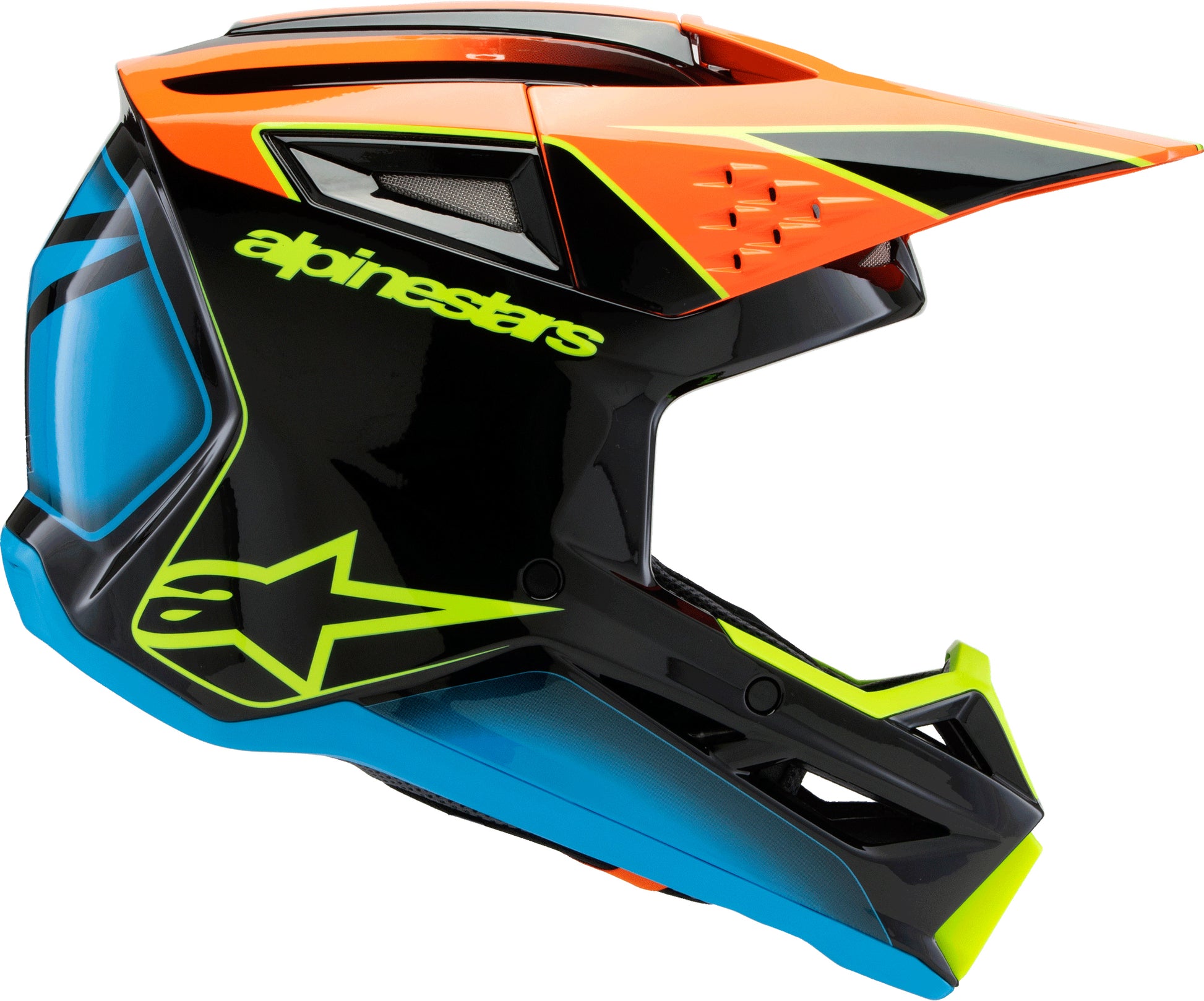 Alpinestars SM3 Youth Off-Road Helmet Black/Orange/Yellow Fluo - Size Youth Small