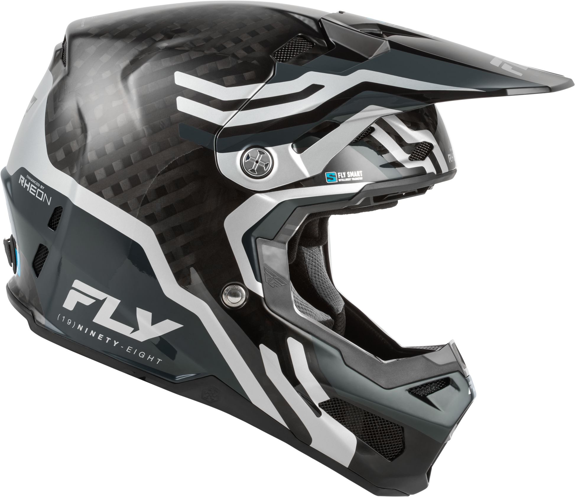 Fly Racing Formula S Carbon Byte Helmet 2X-Large Black Carbon/Grey/Silver