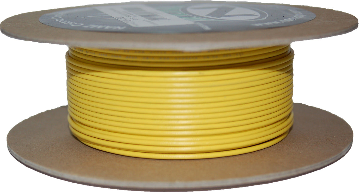 NAMZ Custom Cycle #18 Gauge Yellow OEM Colored Wire - 100 ft Spool for Harley Davidson