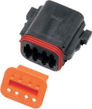 NAMZ Custom Cycle Deutsch DT Series 8-Wire Black Connector (Part #DP-8B)