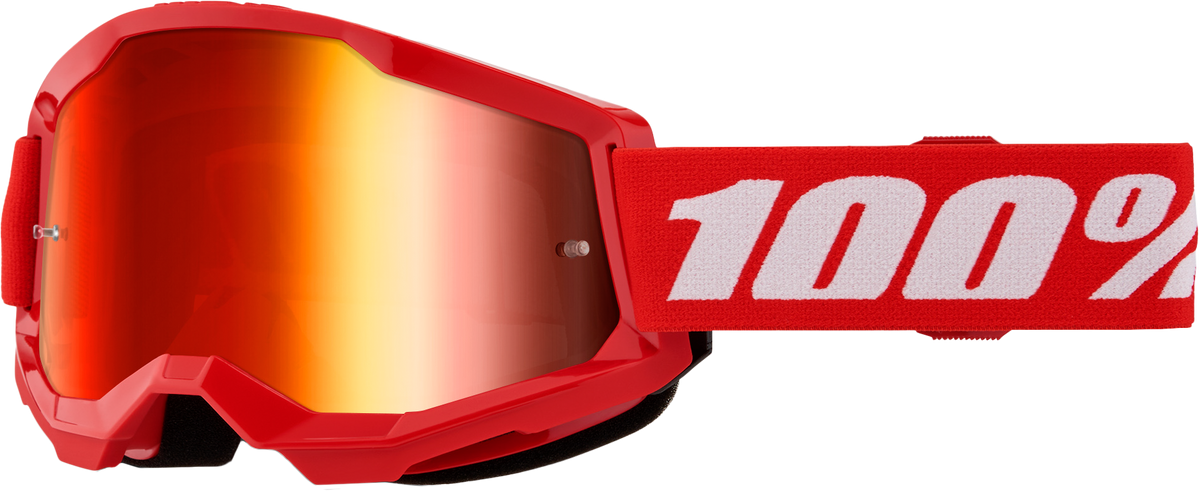 100-Percent Strata 2 Jr. Goggle Red Mirror Red Lens – Offroad Youth Eyewear