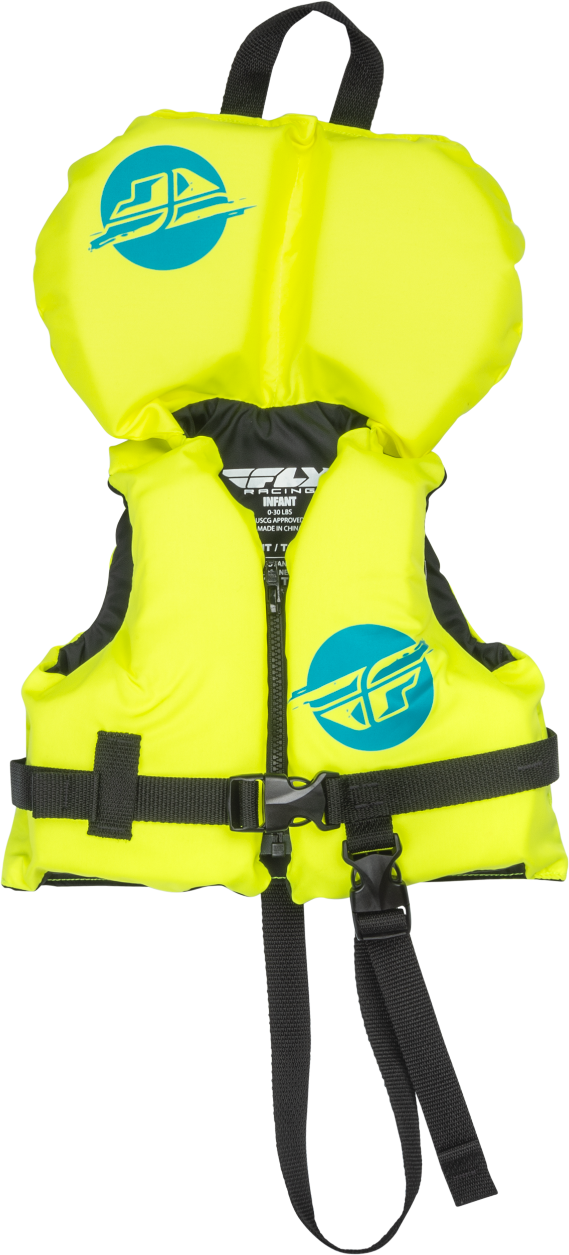 Fly Racing Infant Flotation Vest Hi-Vis Yellow and Teal - Coast Guard Approved Life Vest for Watercraft Safety