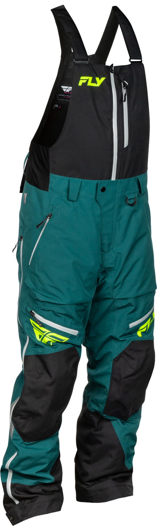 Fly Racing Incline Bib Pants in Teal/Black, 2XL - Snow Sports Apparel