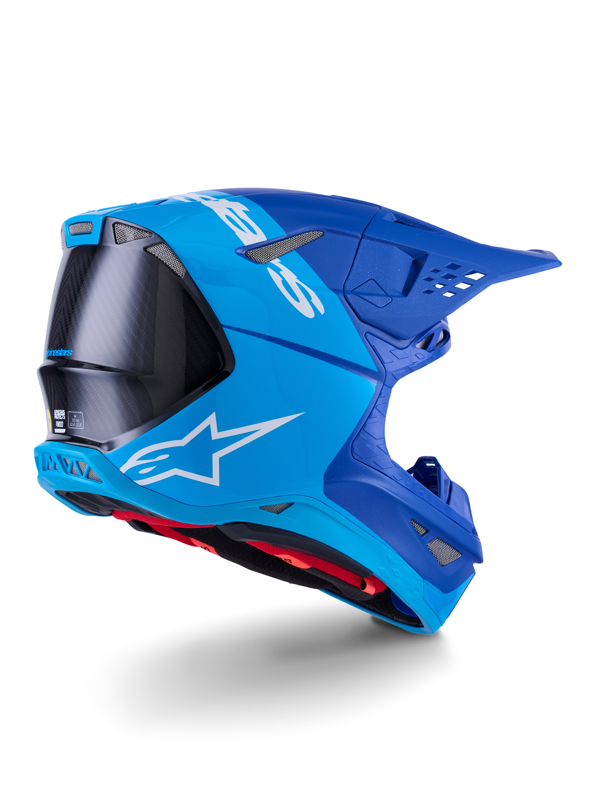 Alpinestars Supertech S M10 Flood Off-Road Helmet in Metallic Blue and Black, X-Large
