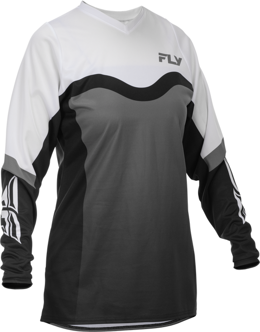 Fly Racing Women's F-16 Offroad Jersey in Grey/Black/White – 2X-Large