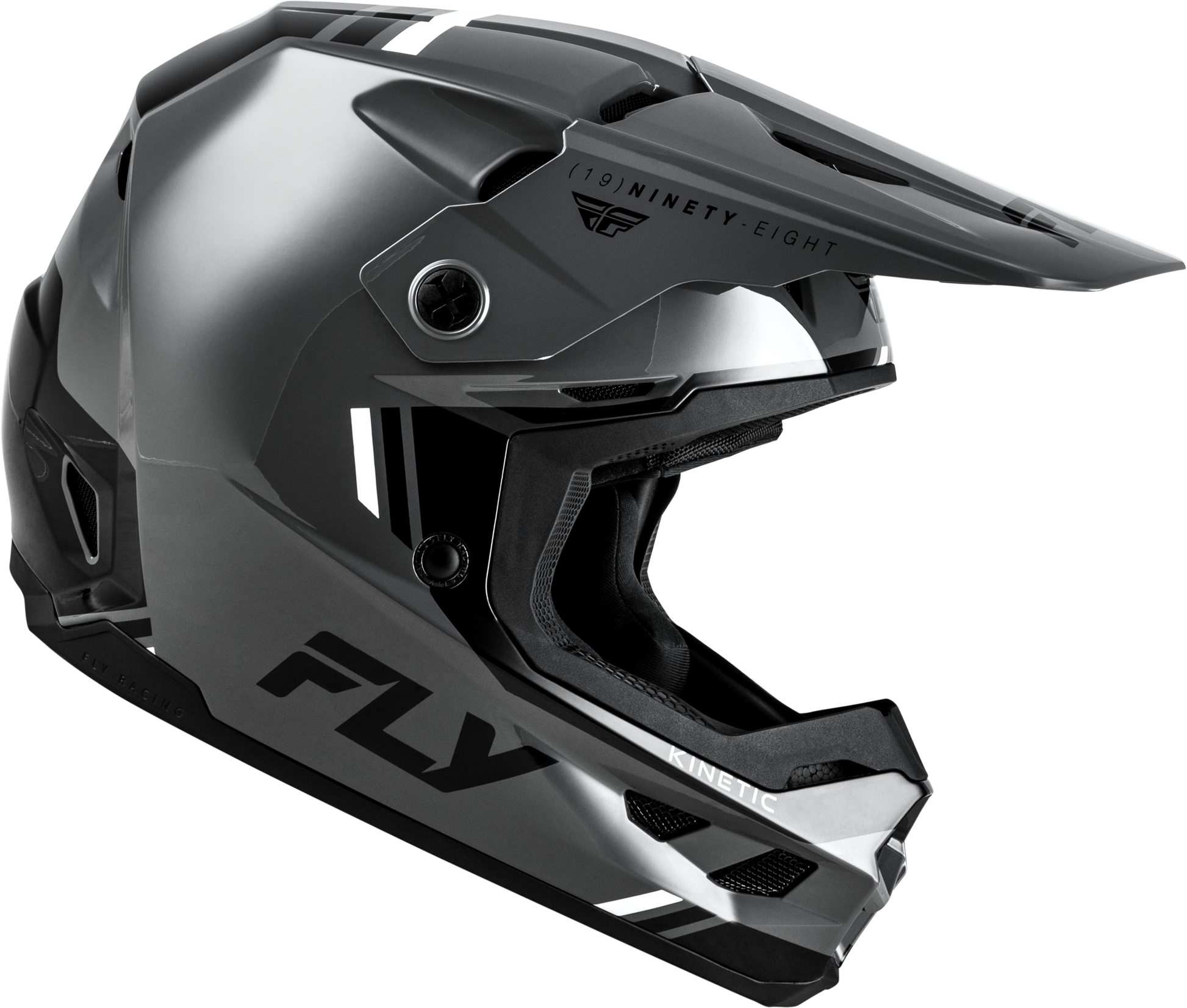 Fly Racing Kinetic Verdict Helmet X-Small Grey/Black/White for Off-Road Riding