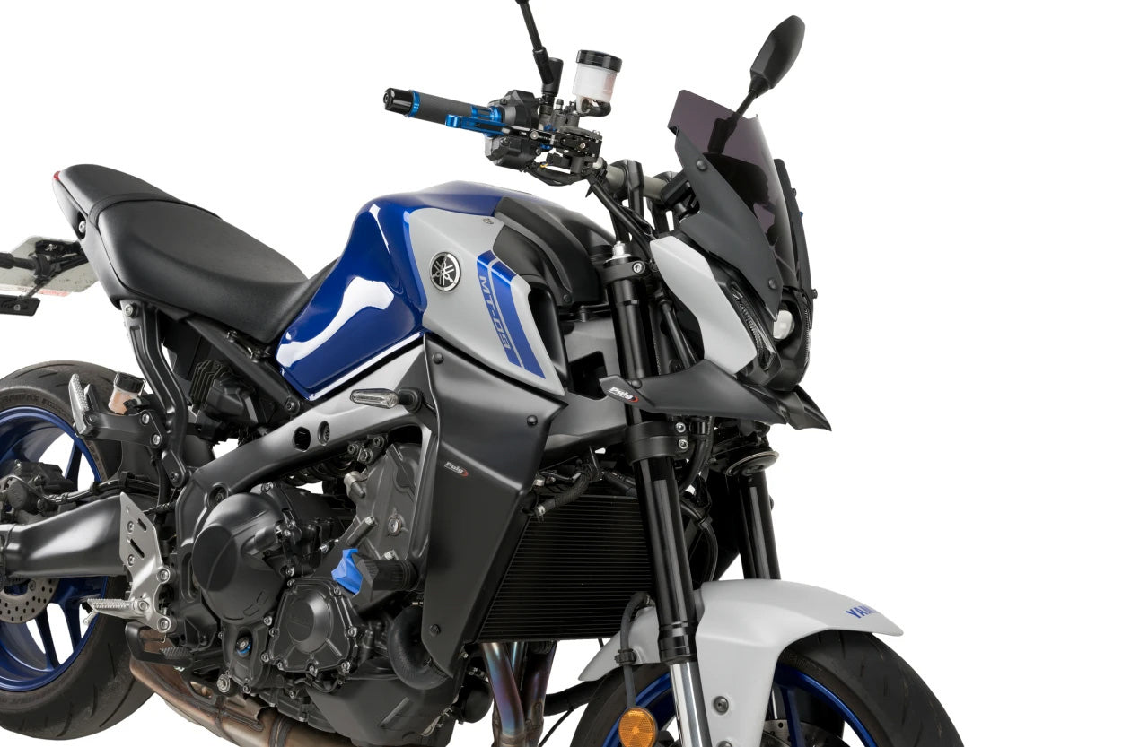 PUIG Downforce Front Spoiler for Street Motorcycles - Matte Black (Part 21133J)