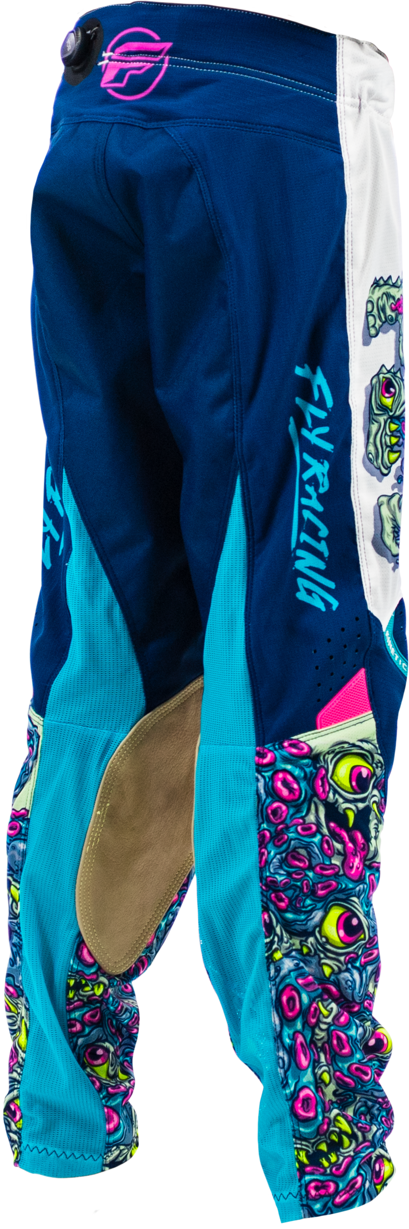 Fly Racing Youth Kinetic Mutant Mesh Pants White/Blue/Multi Size 24