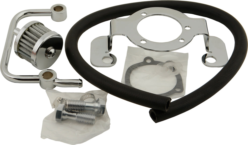 HardDrive Complete Mnt Kit Breather Tube Chrome for Harley-Davidson XL Models