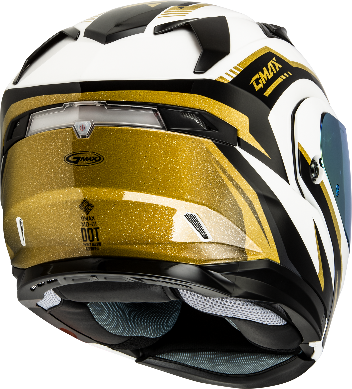 GMAX MD-01 Volta Modular Helmet 3X-Large White/Gold/Black Metallic