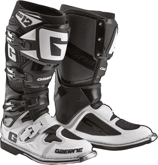Gaerne SG-12 Offroad Motorcycle Boots - Size US 07, Black/White