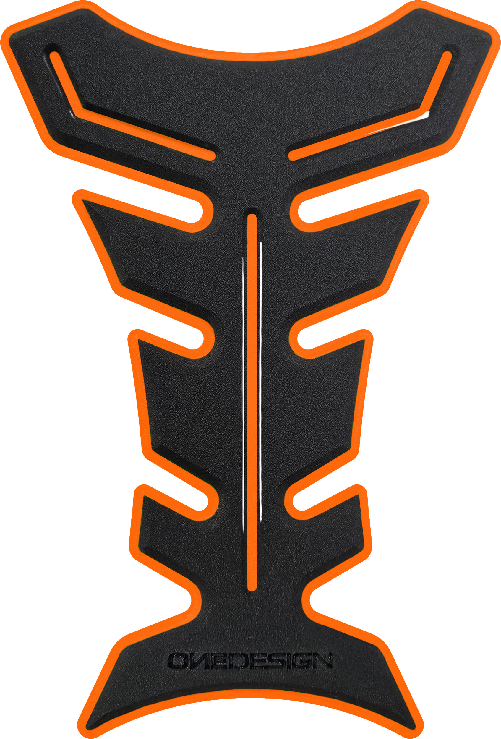 ONE EMBLEMS HDF9O Black and Orange Tank Pad for Street Motorcycles
