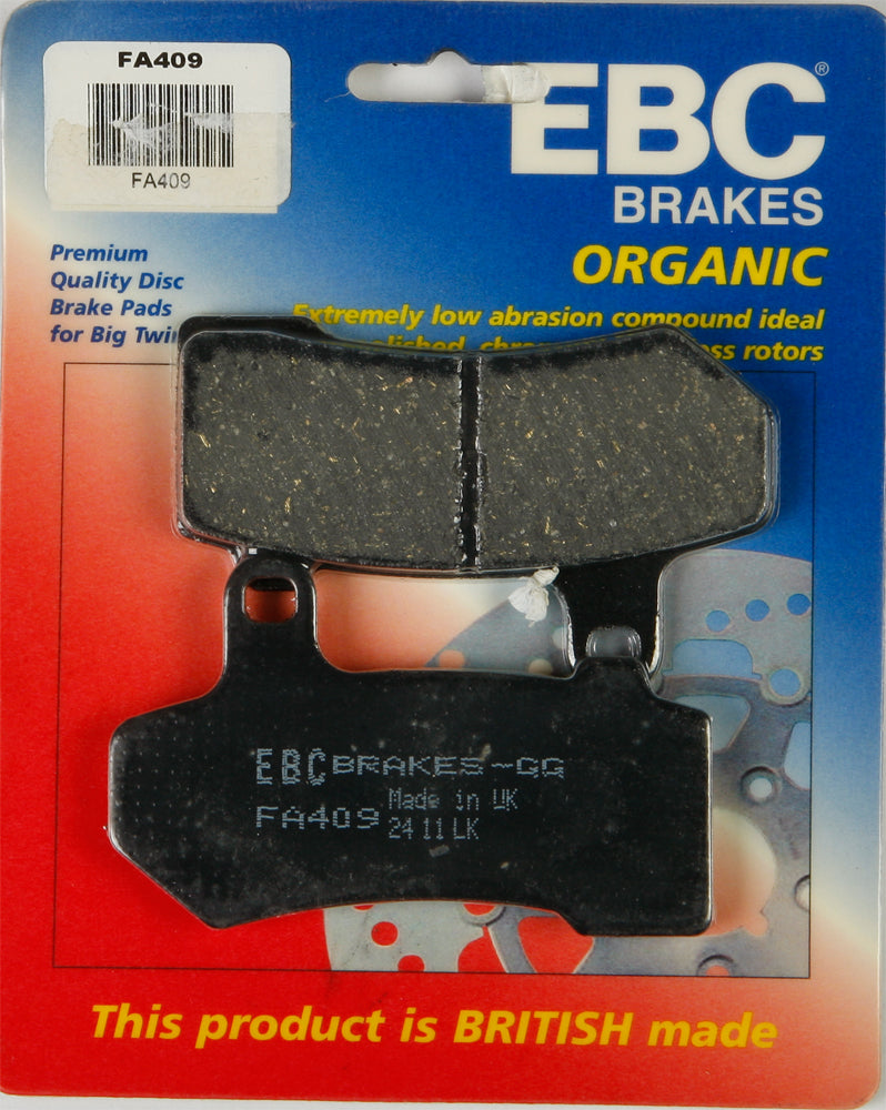 EBC Fa409 Organic Brake Pads for Harley Davidson V-Twin Models