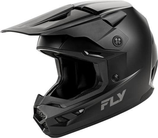 Fly Racing Kinetic Solid Helmet Matte Black Large - Offroad Full-Face Helmet with True Functional Ventilation