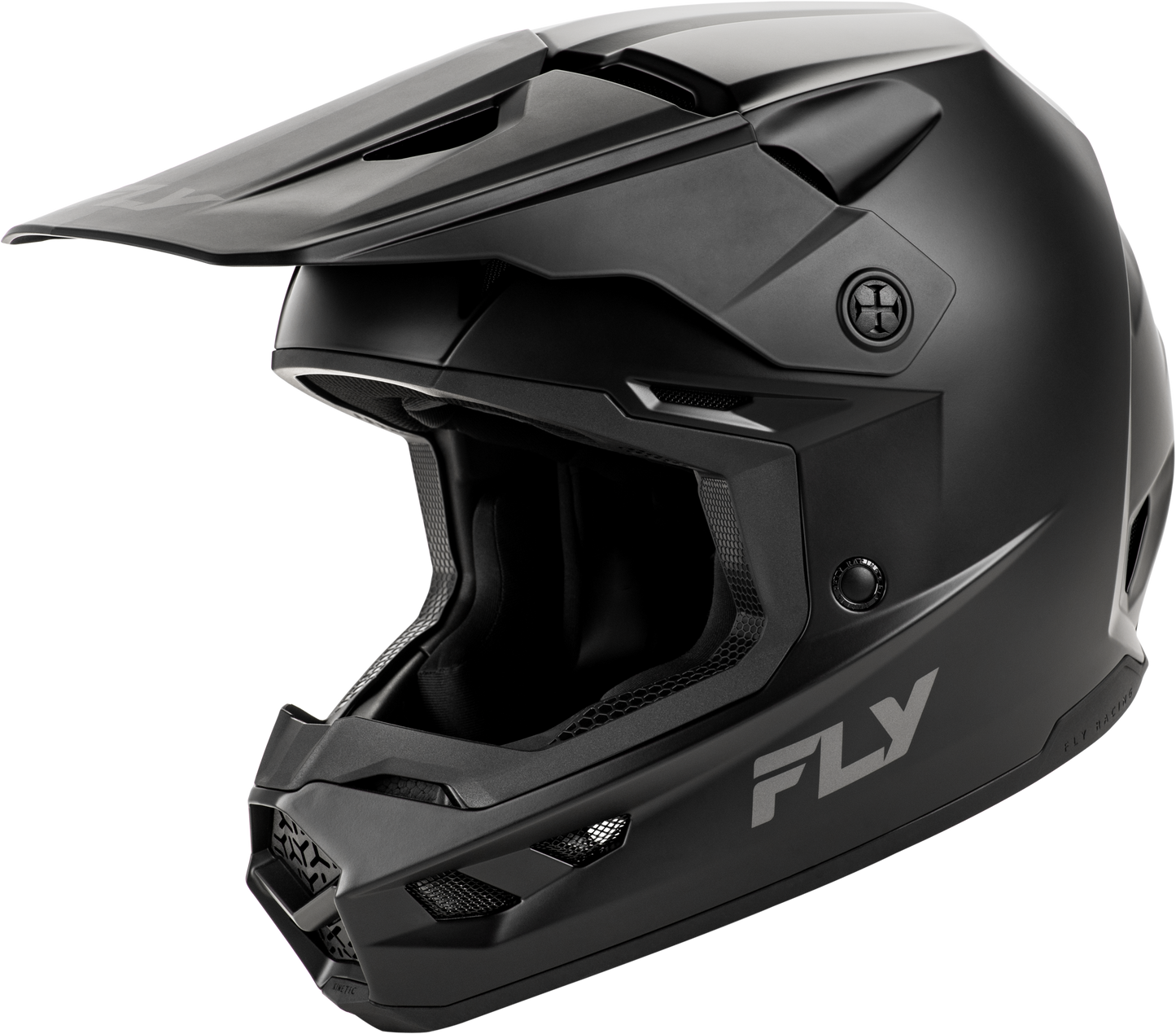 Fly Racing Kinetic Solid Helmet Matte Black 2X-Large – Offroad Full-Face Helmet with True Functional Ventilation