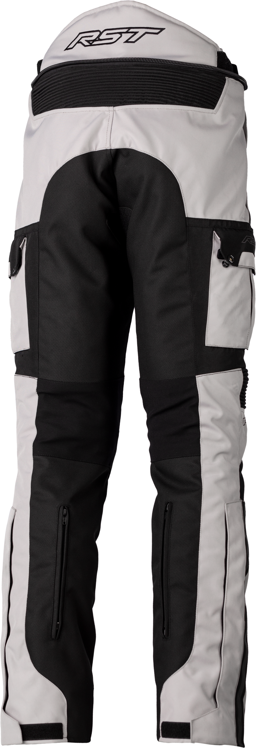 RST Pro Series Adventure-X Textile Motorcycle Pants with CE Level 2 Armor - Silver/Black, US Size 38