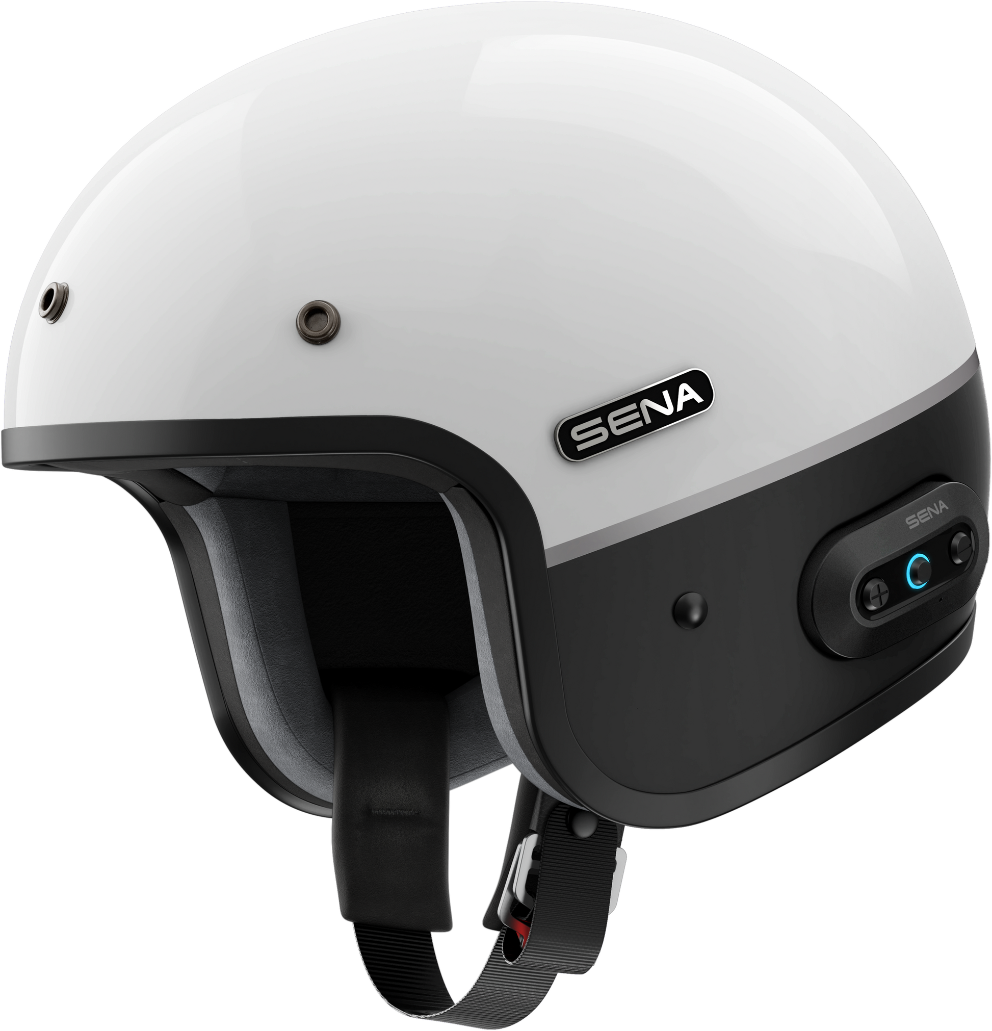 SENA Surge Open Face Helmet with Mesh 2.0 Technology - Matte White/Matte Black, Medium