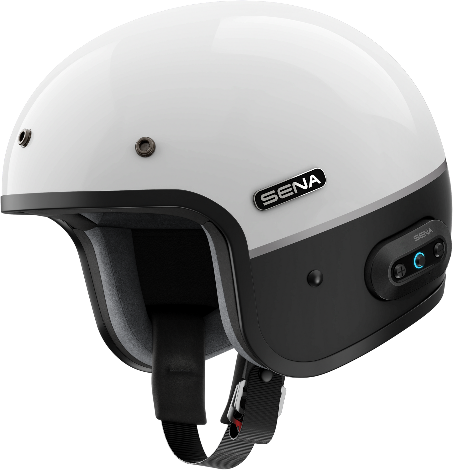 SENA Surge Open-Face Helmet with Mesh 2.0 Communication System - Large, Matte White/Matte Black