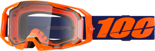100-Percent Armatic Goggle Neon Orange with Clear Lens – Offroad Motocross Eyewear