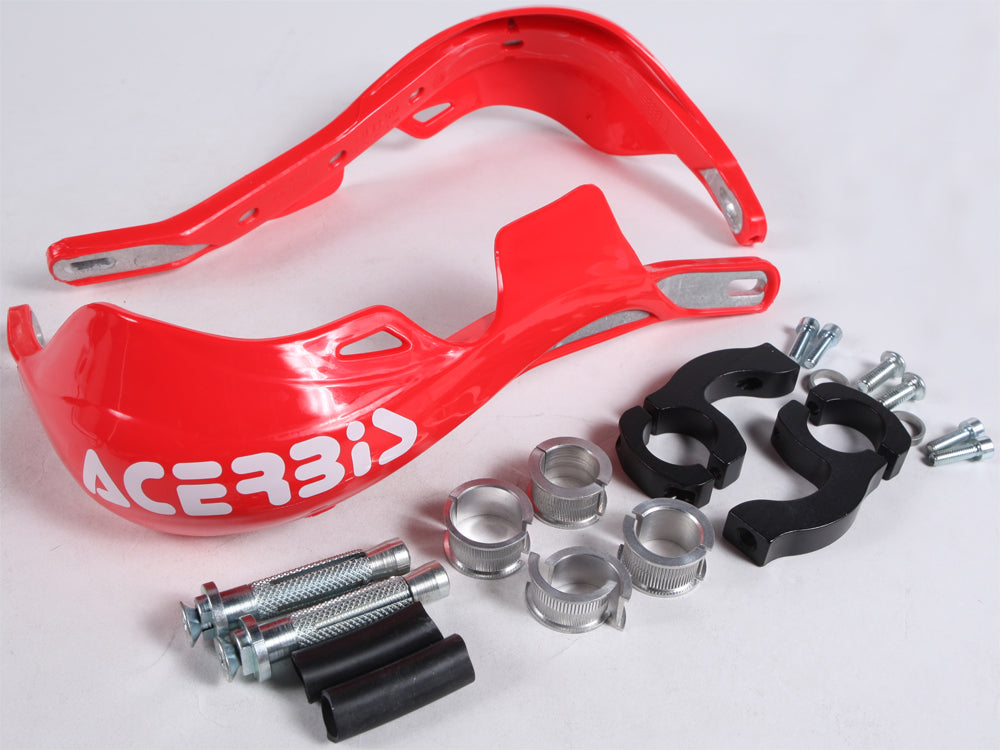 ACERBIS Rally Pro Handguards Red - Aluminum Offroad Handguards with Universal Mounting Hardware