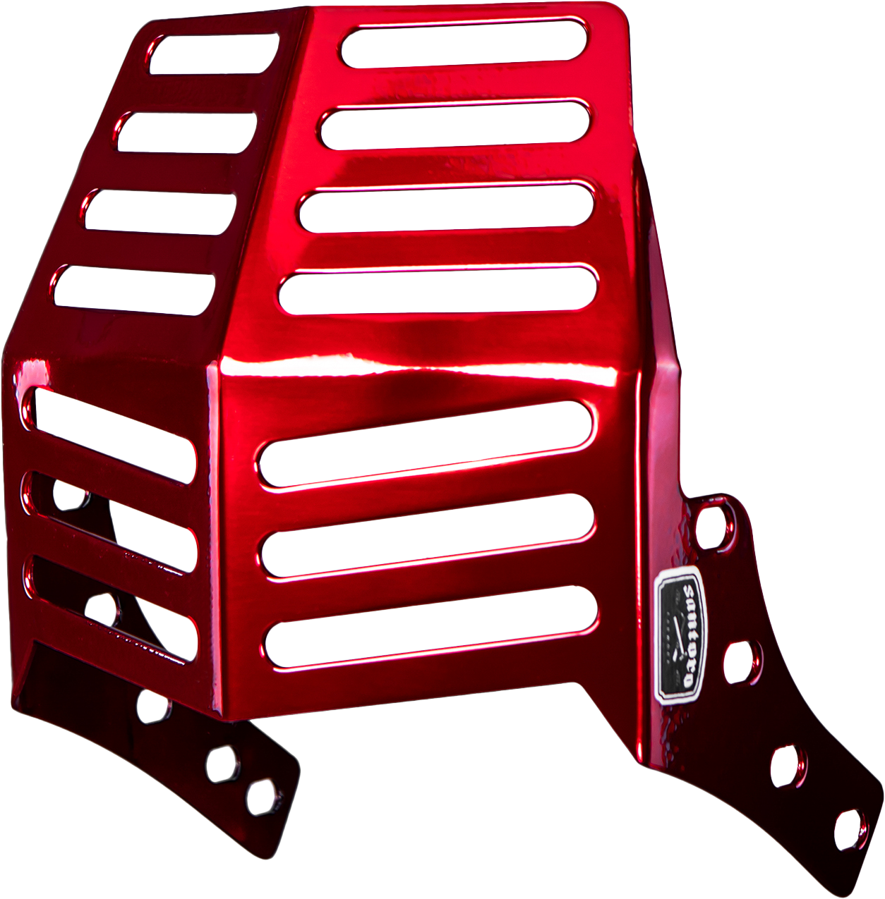 SANTORO FABWORX SF70030R Hockey Mask Red Softail Skid Plate for V-Twin Motorcycles