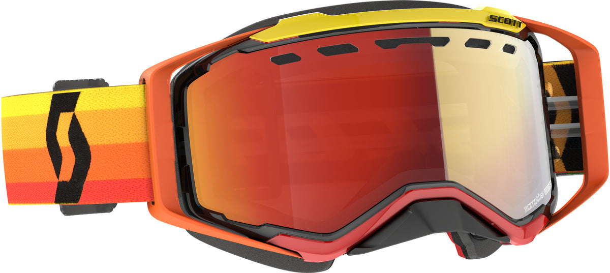 Scott Prospect Snow Goggles Orange/Yellow with Red Chrome Lens – Enhanced Field of Vision & Impact Resistance