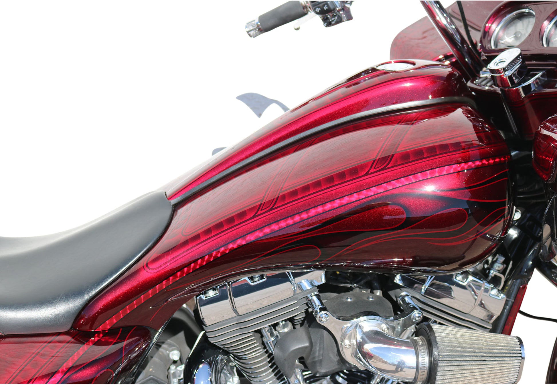 BAGGERNATION Razorback Stretched Steel Gas Tank for Harley-Davidson FLRT FLHT/FLTRX Models