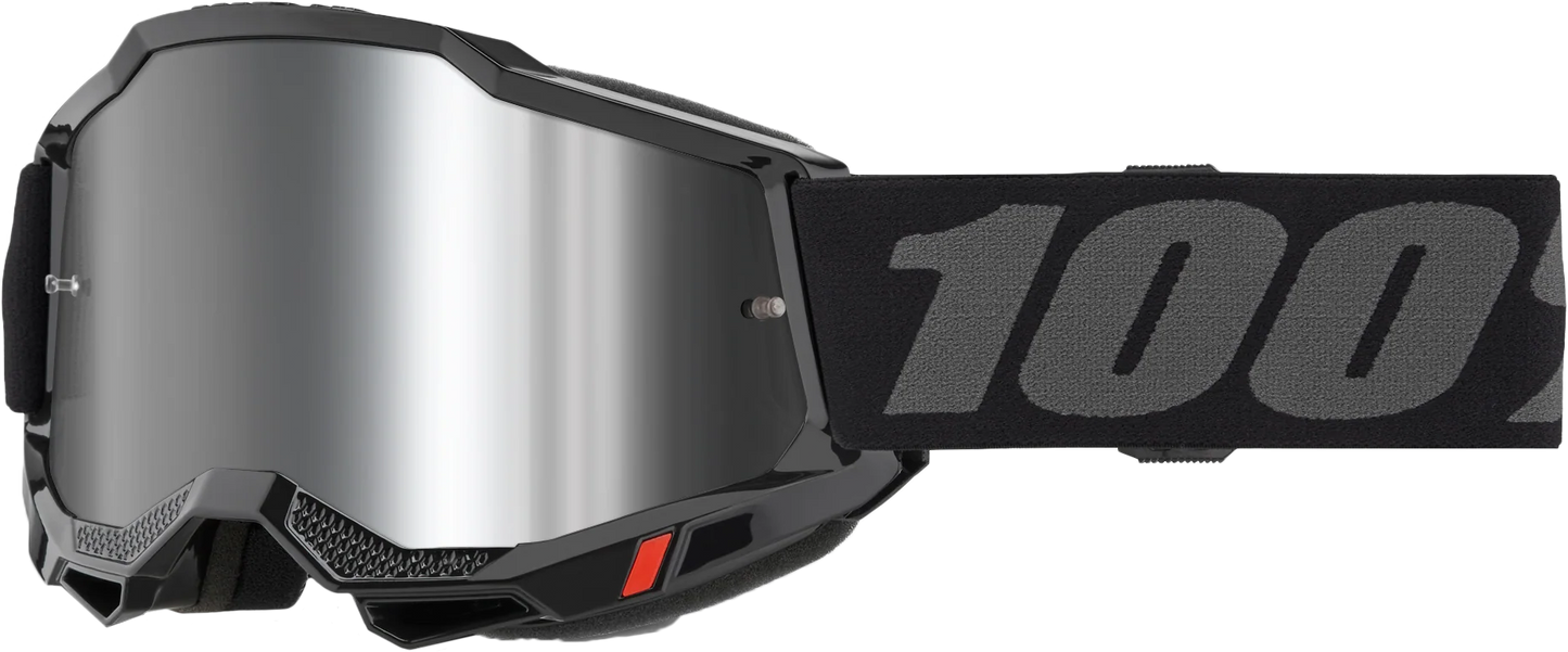 100-Percent Accuri 2 Jr. Offroad Goggle with Mirror Silver Lens - Black