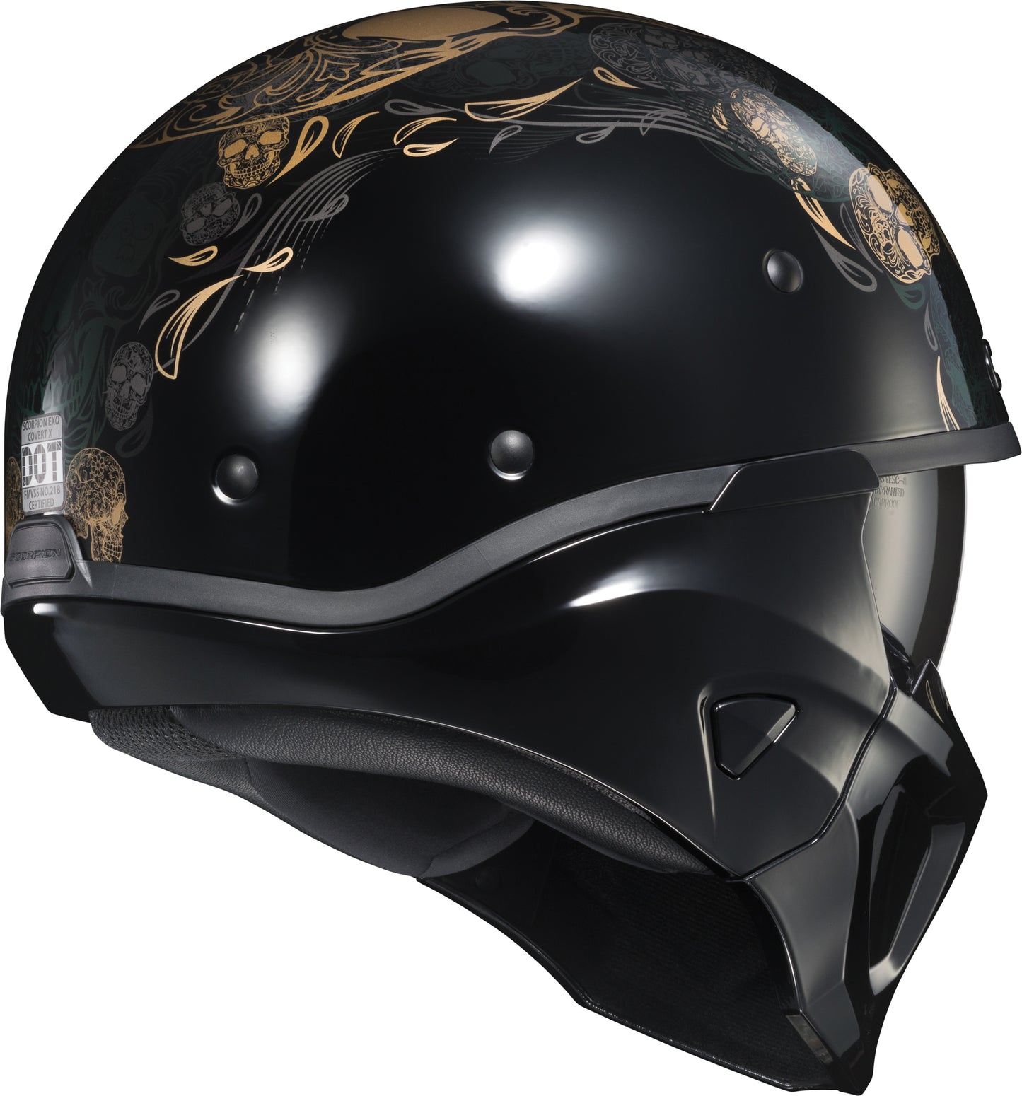 Scorpion EXO Covert X Open Face Helmet with SpeedView Sun Visor and Bluetooth Compatibility, X-Large, Black
