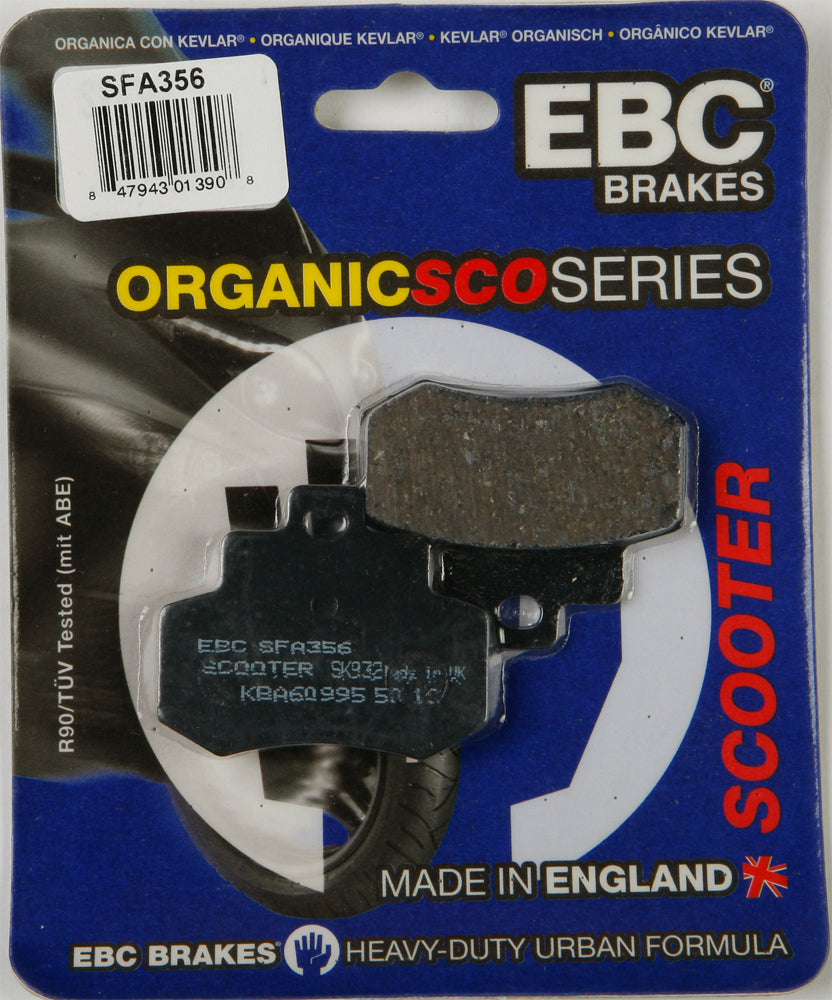 EBC Brakes SFA356 Organic Brake Pads for Scooter - Street Segment