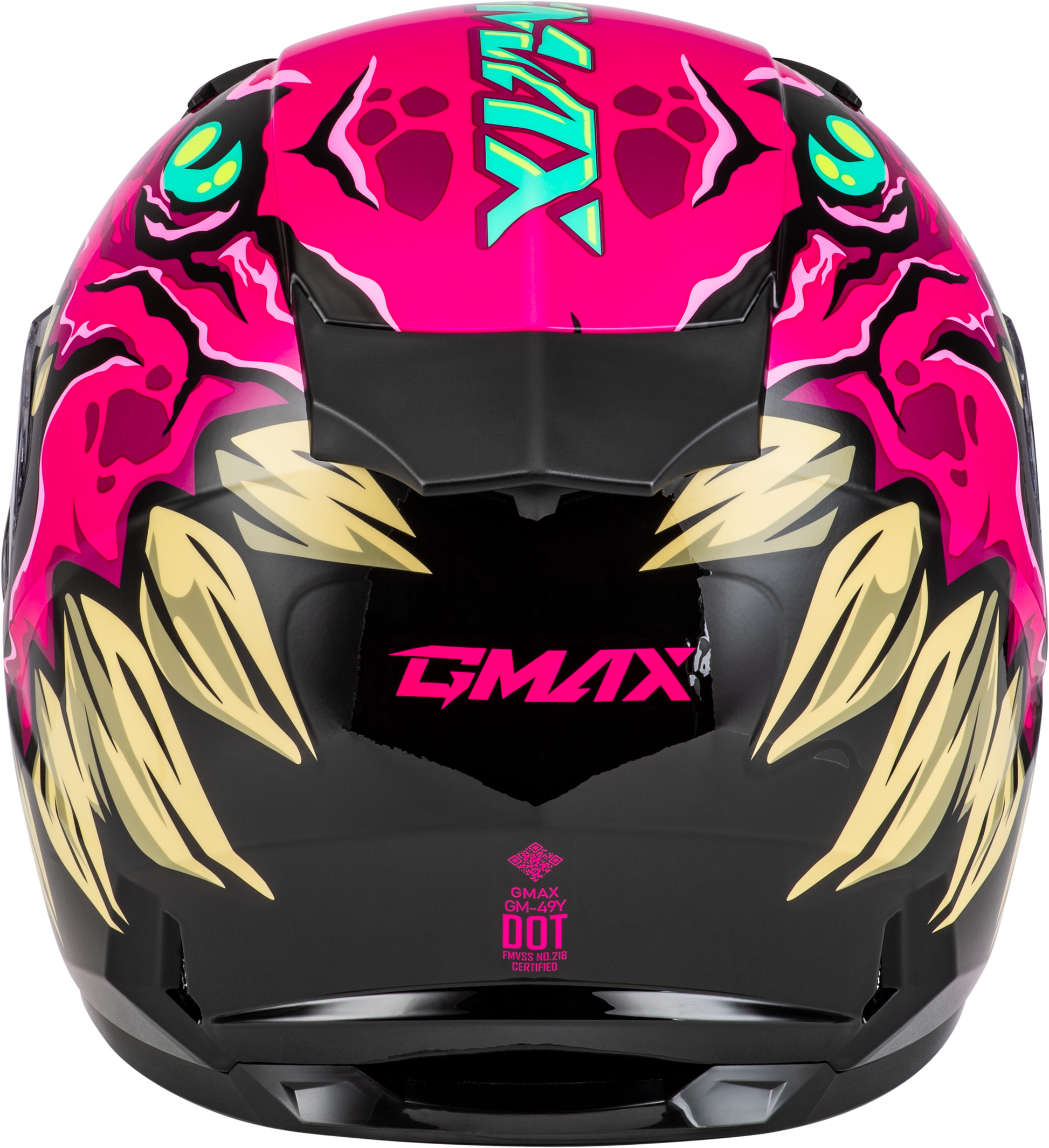 GMAX Youth GM-49Y Drax Helmet in Pink – Full-Face Street Helmet with Adjustable Fit for Kids