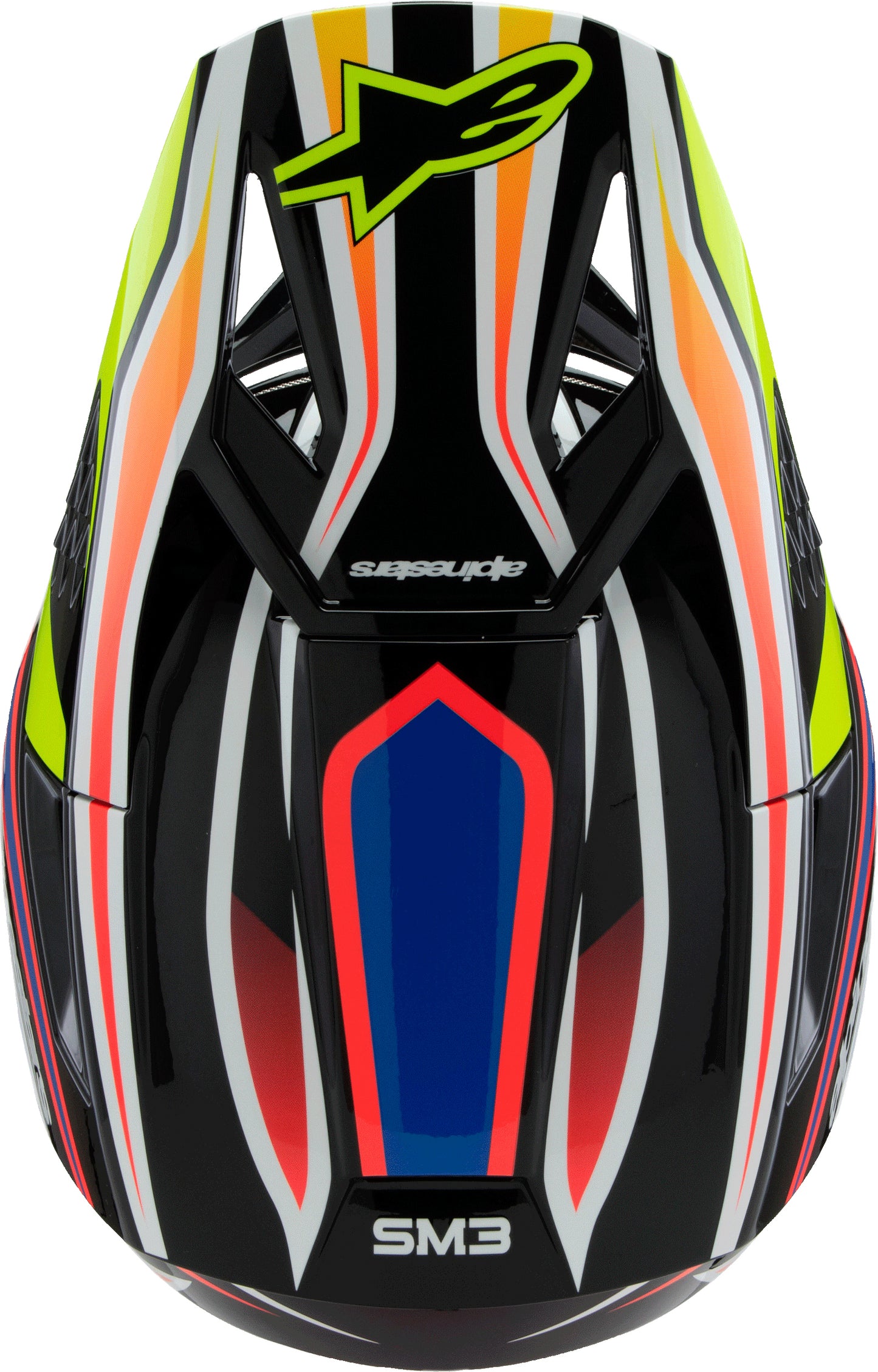 Alpinestars SM3 Youth Wurx Off-Road Helmet Black/Yellow Fluo/Blue/Red, Size Youth Small