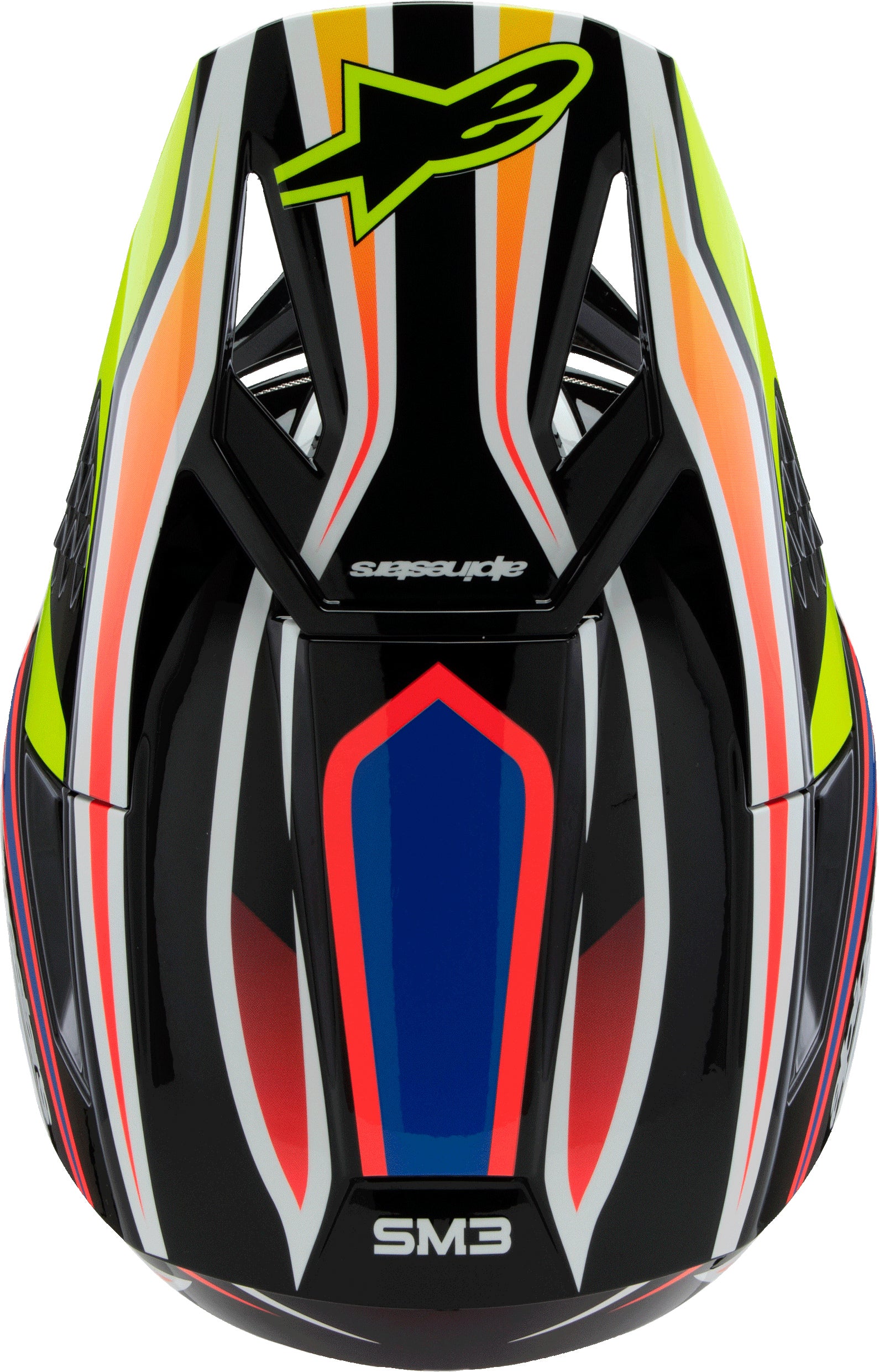 Alpinestars SM3 Youth Wurx Off-Road Helmet Black/Yellow Fluo/Blue/Red, Size Youth Small