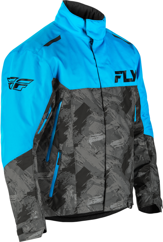 Fly Racing SNX Pro Snow Jacket for Adults - Blue/Black Large